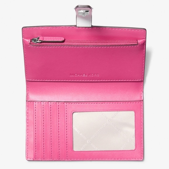 Michael Kors Greenwich Medium Signature Logo Wallet Dragonfruit Multi - Picture 4 of 6
